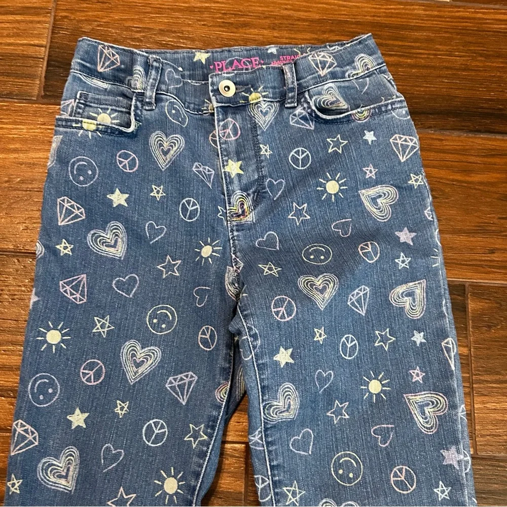 The Children’s Place‎ Girls Doodle Straight Jeans 12 Adjustable Waist